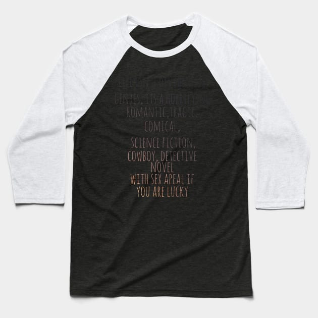 Alan Moore Quote Baseball T-Shirt by Truenid